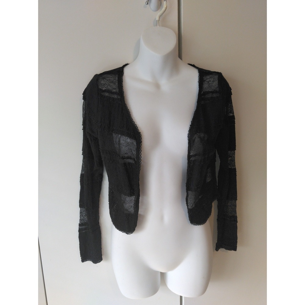 Womens Sheer Bolero Size S Open Front Layering Whimsigoth 90s Grunge